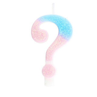 Pink and Blue Gender Reveal Question Mark Candle