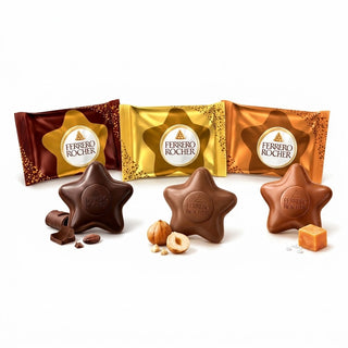 Ferrero - Rocher Goleden Stars Stelle Ricoperte di Cioccolato ai gusti Assortiti - 12g