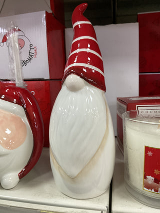 Babbomatto gnomo decorativo natalizio in ceramica