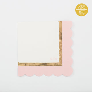 Scallop Chic Pink Napkins 3-ply - 16 pieces