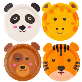 Assorted Zoo Party Plates - 8 pieces