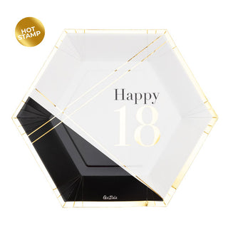 Happy 18 Hexagonal Plates - 8 pieces