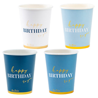 Happy Birthday To You Glasses Blue 8 Pieces