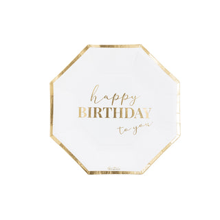 Happy Birthday To You Plates White - 8 Pieces