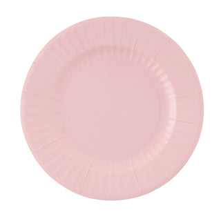 Large Pink Geranium Round Plates - 8 pieces