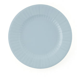 Large Cornflower Blue Round Plates - 8 pieces