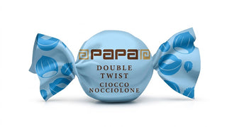 Cioccolato Papa - Double Twist Ciocconocciolone Celeste, Nocciola Intera Tostata ricoperta di Cioccolato al Latte Senza Glutine - 500g