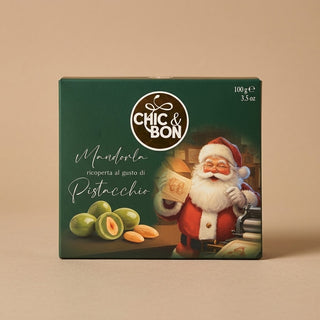Cioccolato Buratti - Mandorla Ricoperta di Cioccolato Bianco al Gusto Pistacchio Salato Senza Glutine - 100g