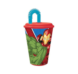 Avengers bicchiere con cannuccia 430ml