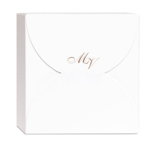 Spacco White Box Petals with Initials 12.5x12.5 - Minimum 10 pieces