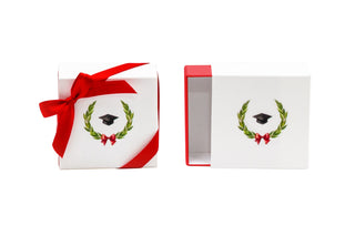Spacco - Scatola Quadrata Laurea con Coccarda Alloro e Cappello - 6x6x3 (Confezione da 20pz)