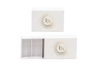 Spacco - Scatola Rettangolare Bianca con numero 18 Oro - 9,5x6,2x3 (Confezione da 20pz)