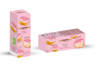 Papa 6 Cupcake  Rosa alla fragola Incartate 240gr