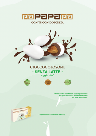 Papa Cioccogolosone Bianco al Cioccolato SENZA LATTE aggiunto 500gr