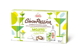 Crispo CiocoPassion - Confetti al Cioccolato al latte, Ripieno Cioccolato Bianco Gusto MoJito - 1Kg