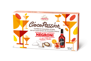 Crispo CiocoPassion - Confetti al Cioccolato al latte, Ripieno Cioccolato Bianco Gusto Negroni - 1Kg