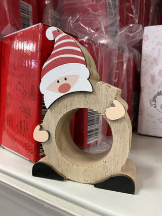 Babbomatto portatovaglioli in legno a forma di babbo natale