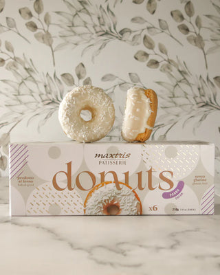 Pasticceria Maxtris - Donuts Bianca Gusto Panna Senza Glutine Incartate Singolarmente - 6pz