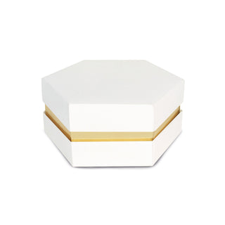 Spacco Hexagonal Box White and Gold - 6.5x6.5x4 - 20 pieces