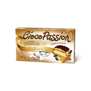 Crispo CiocoPassion - Confetti al Cioccolato a latte ripieni di crema Tiramisù Bianchi - 1Kg