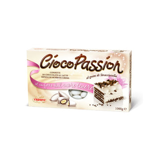 Crispo CiocoPassion - Confetti al Cioccolato a latte ripieni di crema Stracciatella Bianchi - 1Kg