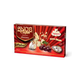 Crispo Snob - Confetti alla Mandorla Ricoperto di Cioccolato bianco al gusto di Amarena Bianchi - 500g