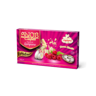 Crispo Snob - Confetti alla  Mandorla Ricoperto di Cioccolato bianco al gusto Lampone Bianchi - 500g