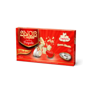 Crispo Snob - Confetti alla Mandorla Ricoperto di Cioccolato bianco al gusto Fragola Bianchi - 500g