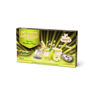 Crispo Snob - Confetti alla Mandorla Ricoperto di Cioccolato bianco al gusto Ricotta e Pera Bianchi - 500g