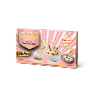 Crispo Snob - Confetti alla Mandorla Ricoperto di Cioccolato bianco Gusto Crema Chantilly - 500g