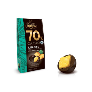 Crispo - Frutta Candita - Ananas Ricoperte Cacao 70% - 130g