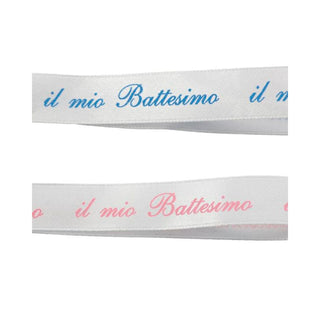 Baratti - Nastro Raso Stampa il mio Battesimo - MM 15X25 MT (SCEGLI IL COLORE)