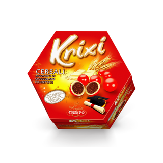 Crispo Lieto Evento - Krixi Cereale Cioccolato Bianco incartati Rosso Laurea - 400g