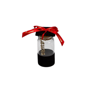 Baratti - Barattolo Tocco Nero Laurea con Fiocco Rosso e Tappo in Sughero 6pz - 3,5x7