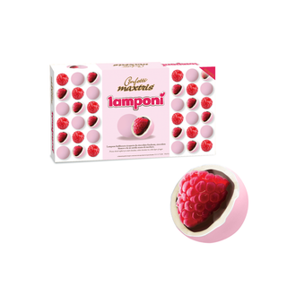 Maxtris -  Dragees Lamponì Rosa Ricoperto di Cioccolato Bianco e Fondente - 500g