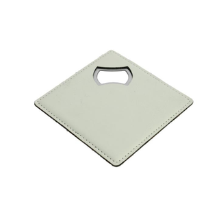 Apribottiglia Quadrato Metallo in Pelle 10cm