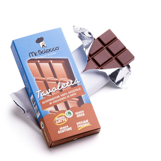 Mr.Sciocco - Tavoletta al Cioccolato al "Latte" 100% Vegetale Senza Latte, Senza Glutine, Senza Soia, Vegan Friendly  - 50g