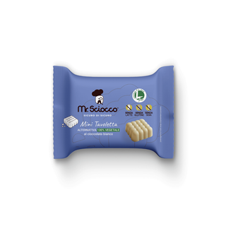 Mr.Sciocco - Mini Tavoletta al Cioccolato Bianco 100% VegetaleSenza Latte, Senza Glutine, Senza Soia, Vegan Friendly 1pz - 11g