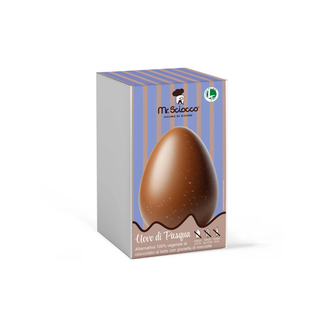 Mr.Sciocco - Uovo di Pasqua NOCCIOLE 100% Vegetale al cioccolato al "Latte" con granella di nocciole Senza Latte, Senza Glutine, Senza Soia, Vegan Frindly - 300g
