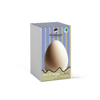 Mr.Sciocco - Uovo di Pasqua Cioccolato BIANCO 100% Vegetale al Cioccolato Bianco 100% Vegetale Senza Latte, Senza Glutine, Senza Soia Vegan Friendly - 300g