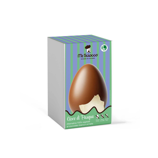 Mr.Sciocco - Uovo di Pasqua Cioccolato Bianco e a "Latte" 100% Vegetale Senza Latte, Senza Glutine, Senza Soia, Vegan Frindly - 300g