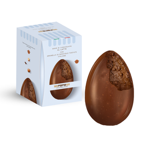 Papa – Uovo al Cioccolato al Latte con Granella di Nocciole in Astuccio Senza Glutine - 530g