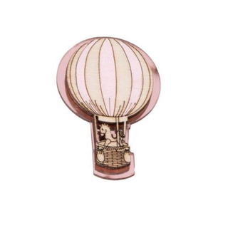 Magnete Mongolfiera con Cavalluccio e Plexiglass Rosa 12pz - 5cm