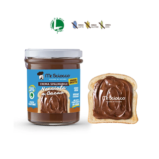 Mr.Sciocco - Crema Spalmabile Nocciola e Cacao Senza Glutine, Senza Latte, Senza Soia, Vegan Friendly - 200g