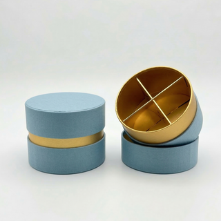 SudTime - Mini Scatola Tonda Con Divisorio in Carta Celeste Carta Da Zucchero - 6,5x5,5 (MINIMO 10PZ)