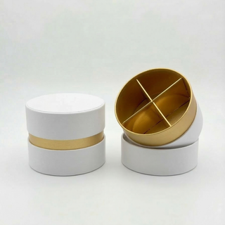 SudTime - Mini Scatola Tonda Con Divisorio in Carta Bianco - 6,5x5,5 (MINIMO 10PZ)