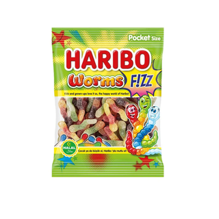 Caramelle Haribo - Bruchi Frizzanti Worms Frizz HALAL - 80g