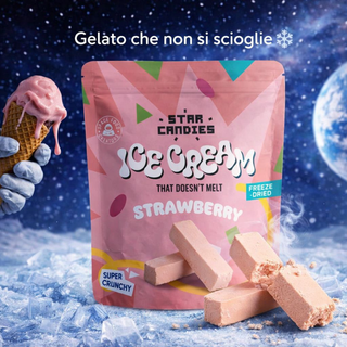 Star Candies Ice Cream Strawberry Gelato Liofilizzato Gusto Fragola HALAL - 16g