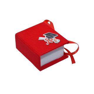Scatola Libro Laurea Rosso con Tocco Laurea e Pergamena con Nastrino incluso 7,5x6