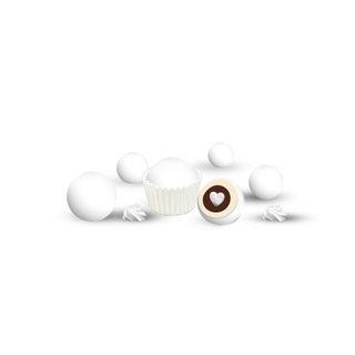 Confetti Papa - Cuor di Meringa Bianco al Cioccolato Bianco e Fondente Gusto Crema Chantilly - 700g